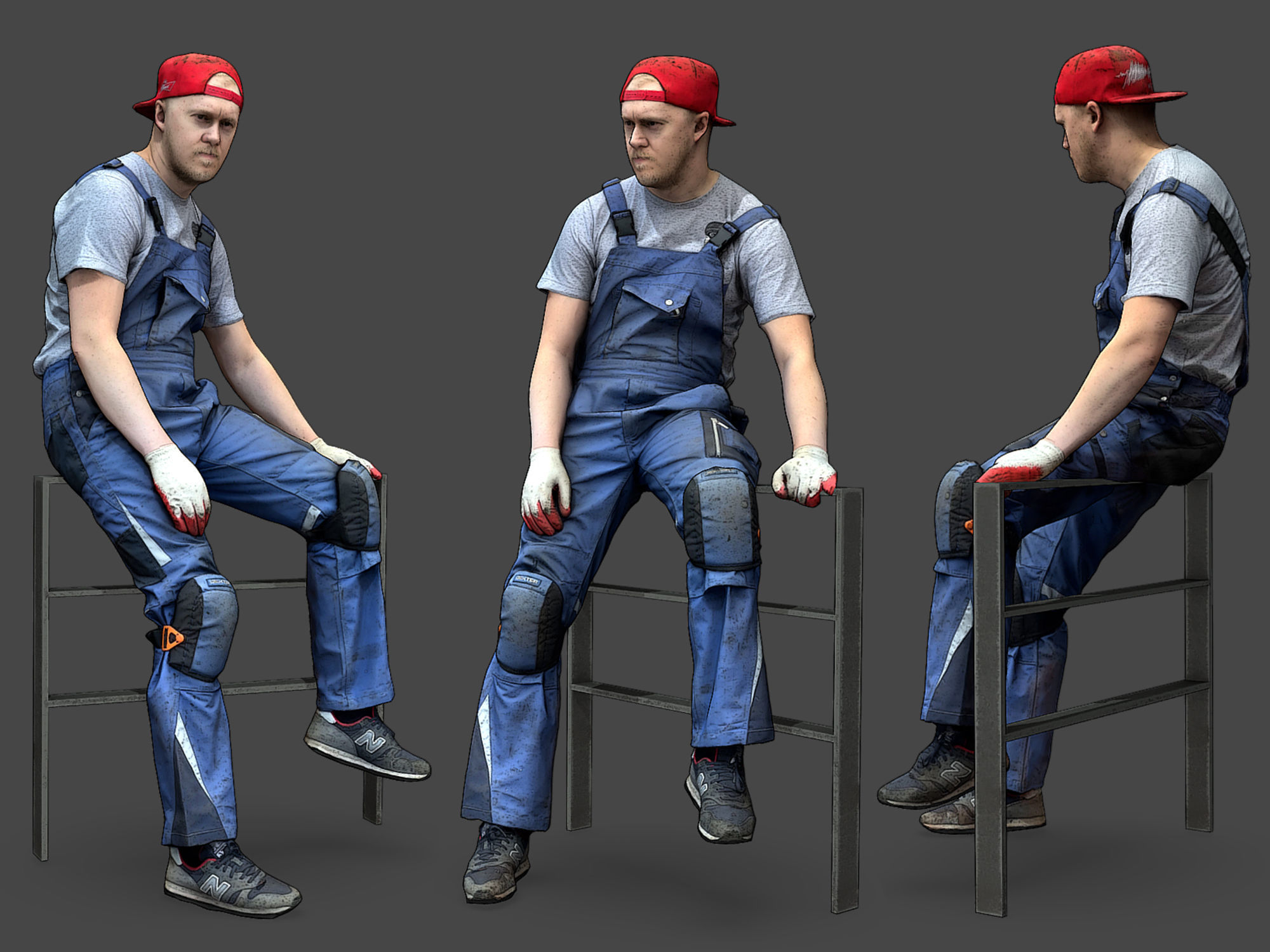 Stylized Car Mechanics Characters 3D Model Collection_10
