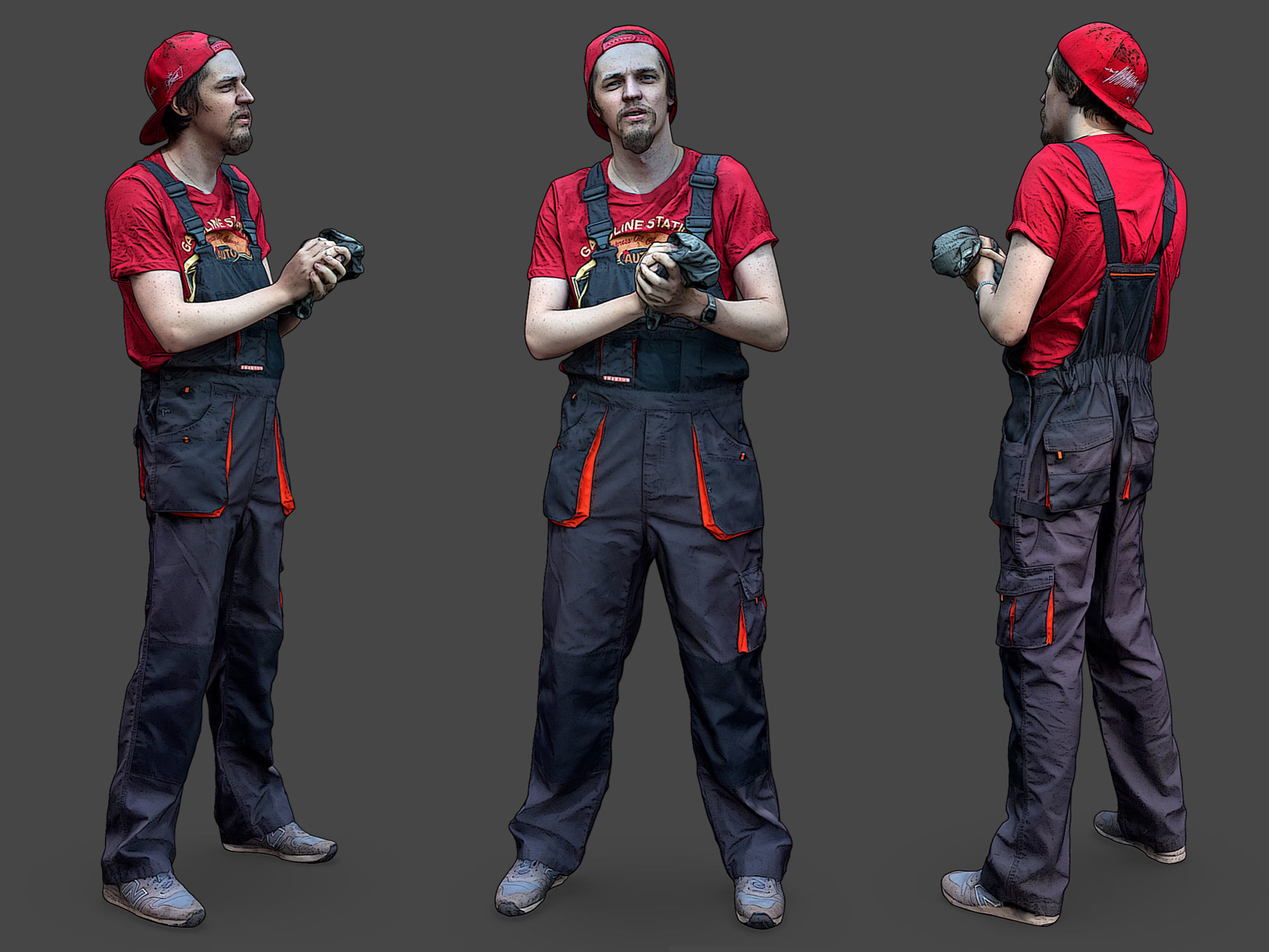 Stylized Car Mechanics Characters 3D Model Collection_6