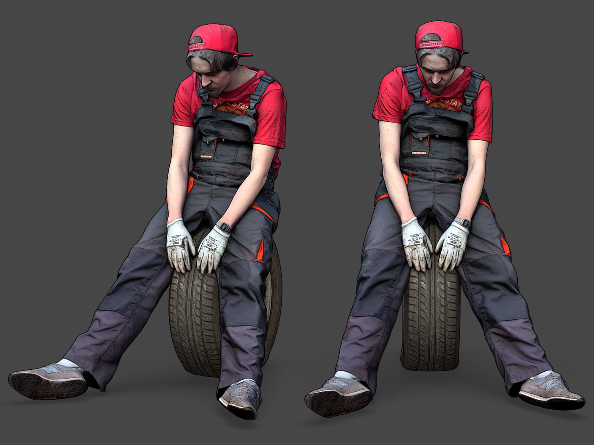 Stylized Car Mechanics Characters 3D Model Collection_37