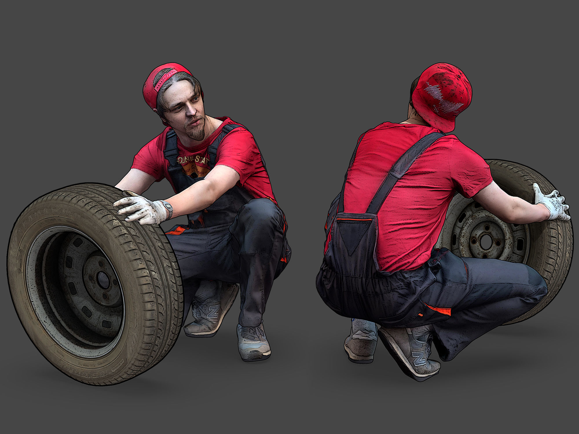 Stylized Car Mechanics Characters 3D Model Collection_34
