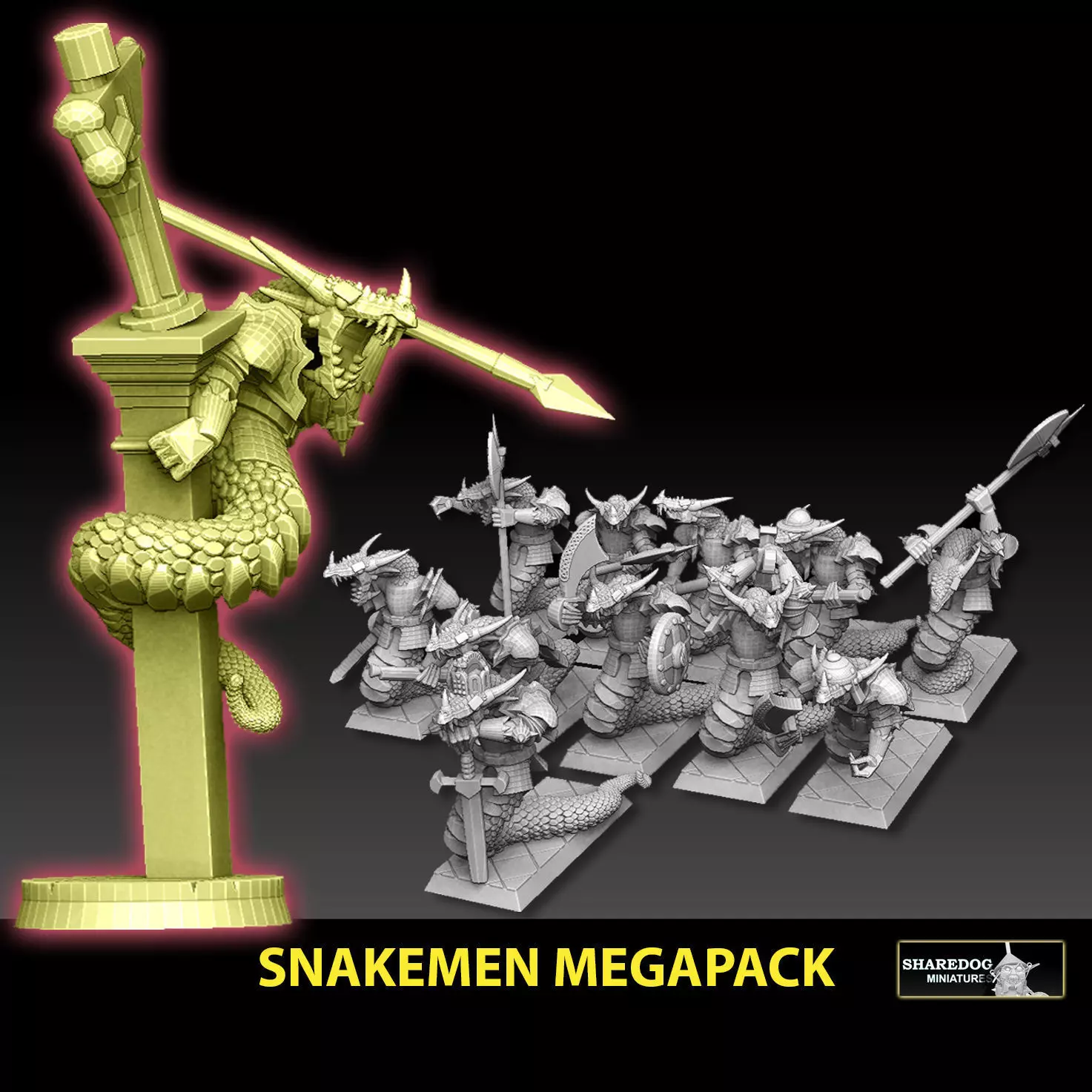 Snakemen Megapack 3D print model_0