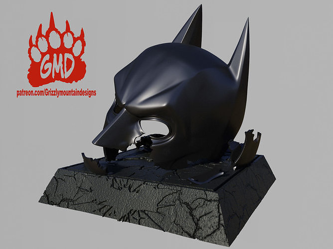 Dark Knight Rises Broken Cowl display 3D print model