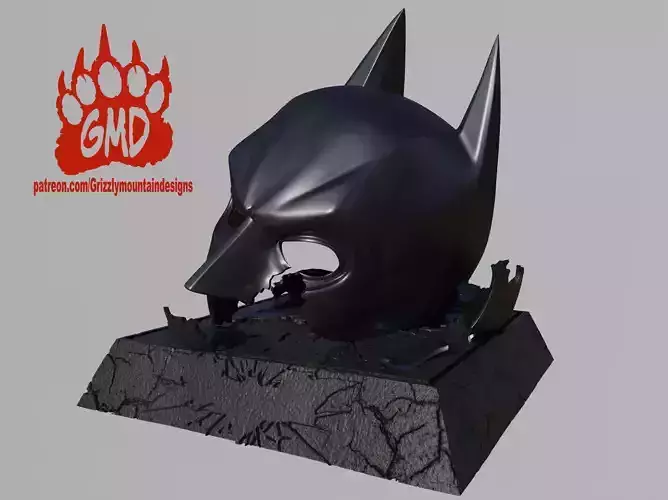 Dark Knight Rises Broken Cowl display 3D print model