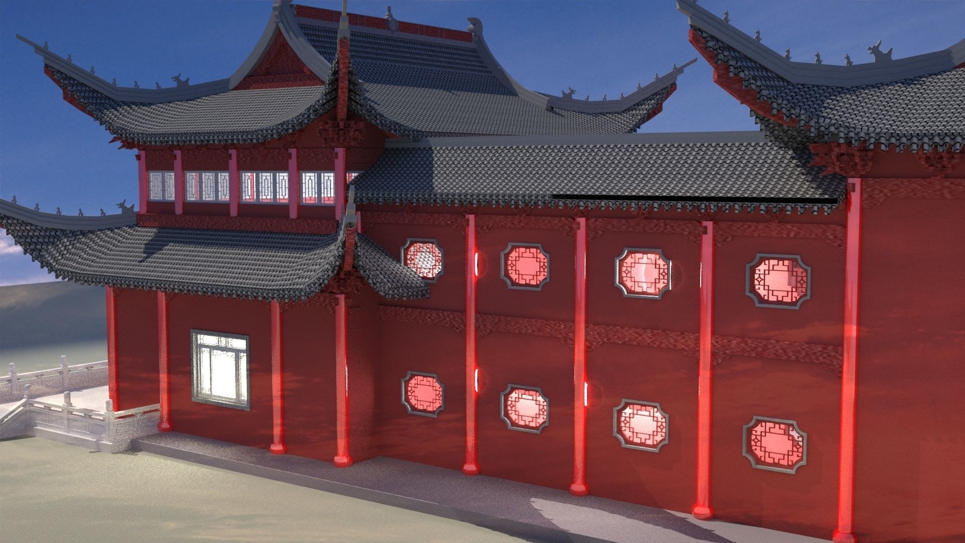 Chinese ancient house 3D model_4
