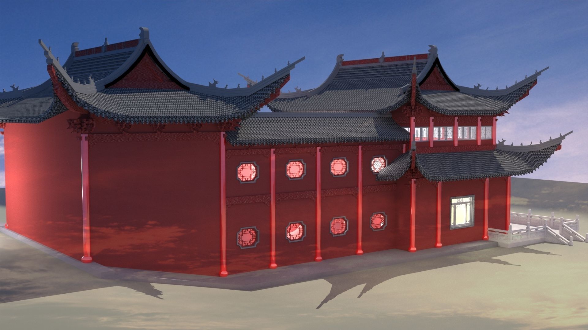 Chinese ancient house 3D model_5