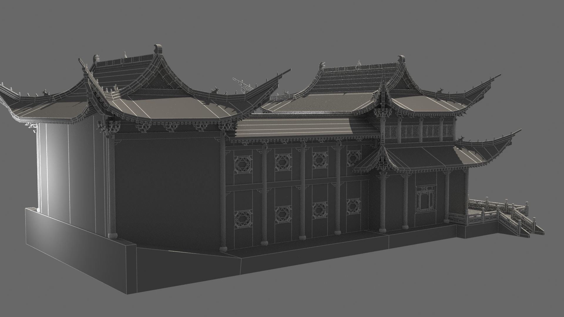 Chinese ancient house 3D model_7