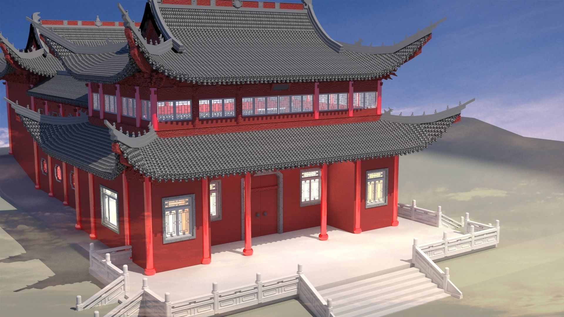 Chinese ancient house 3D model_3