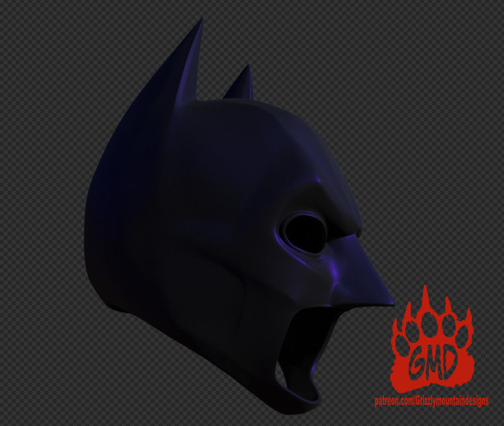 Dark knight rises batman cowl 3D print model_3