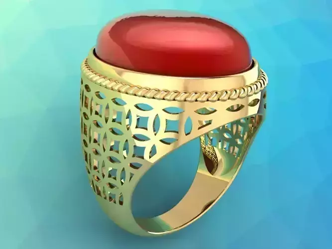 Oval Stone Mens Rings - Money ring - Mens Rings - N103