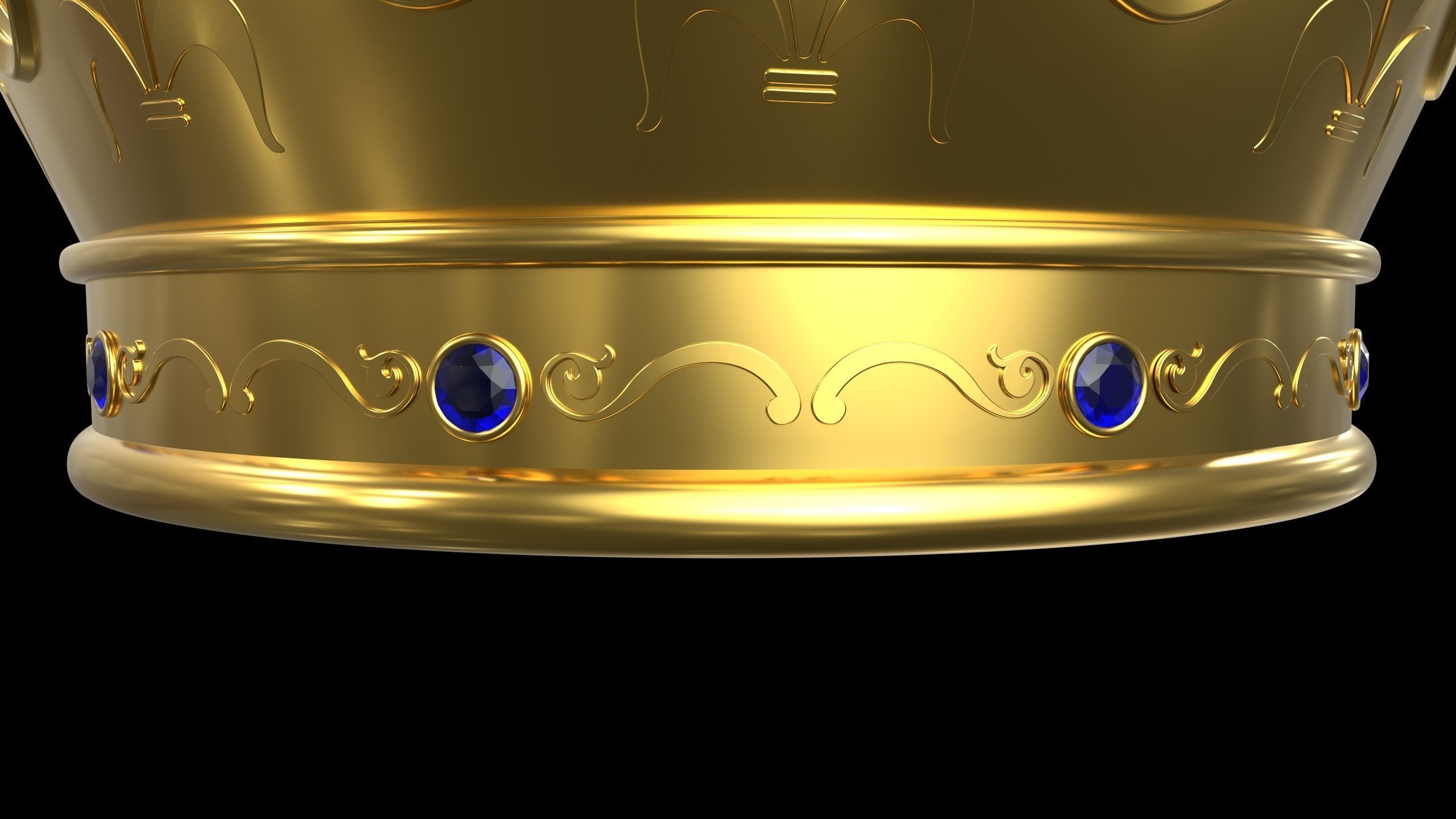 Gold Crown 3D model_6