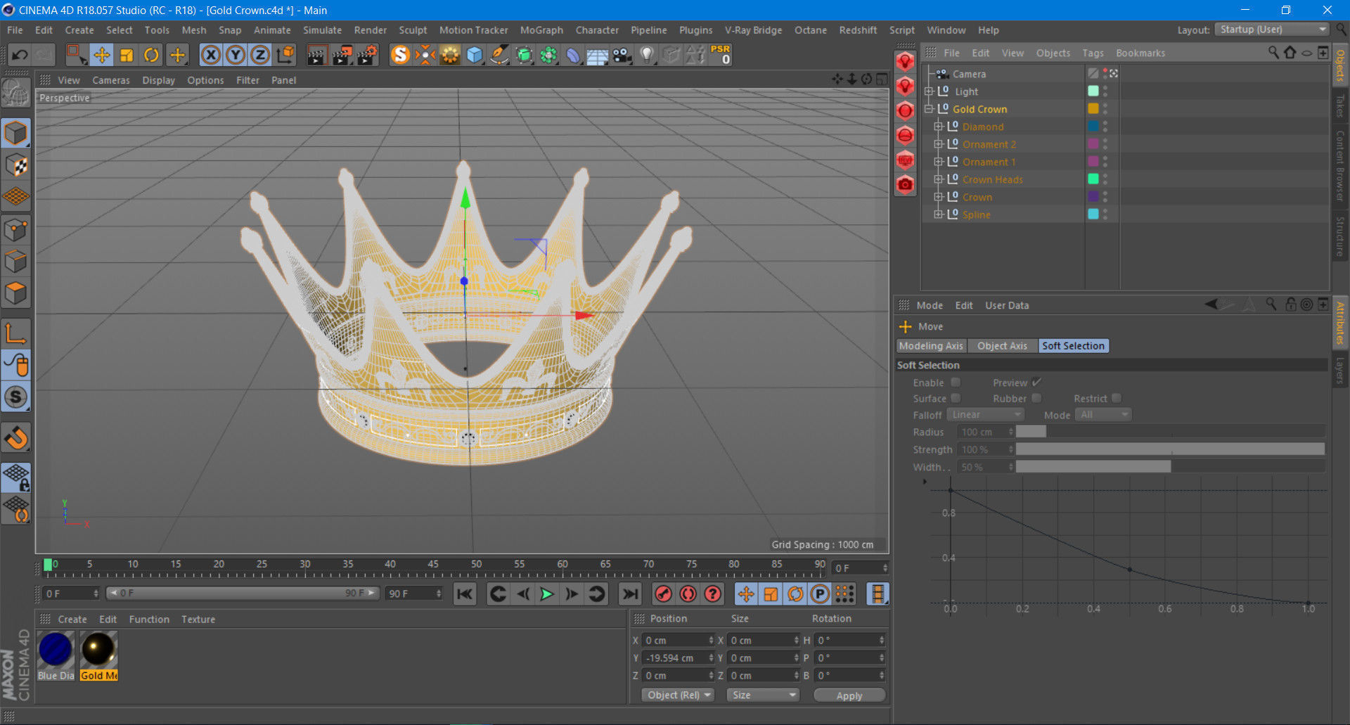 Gold Crown 3D model_11
