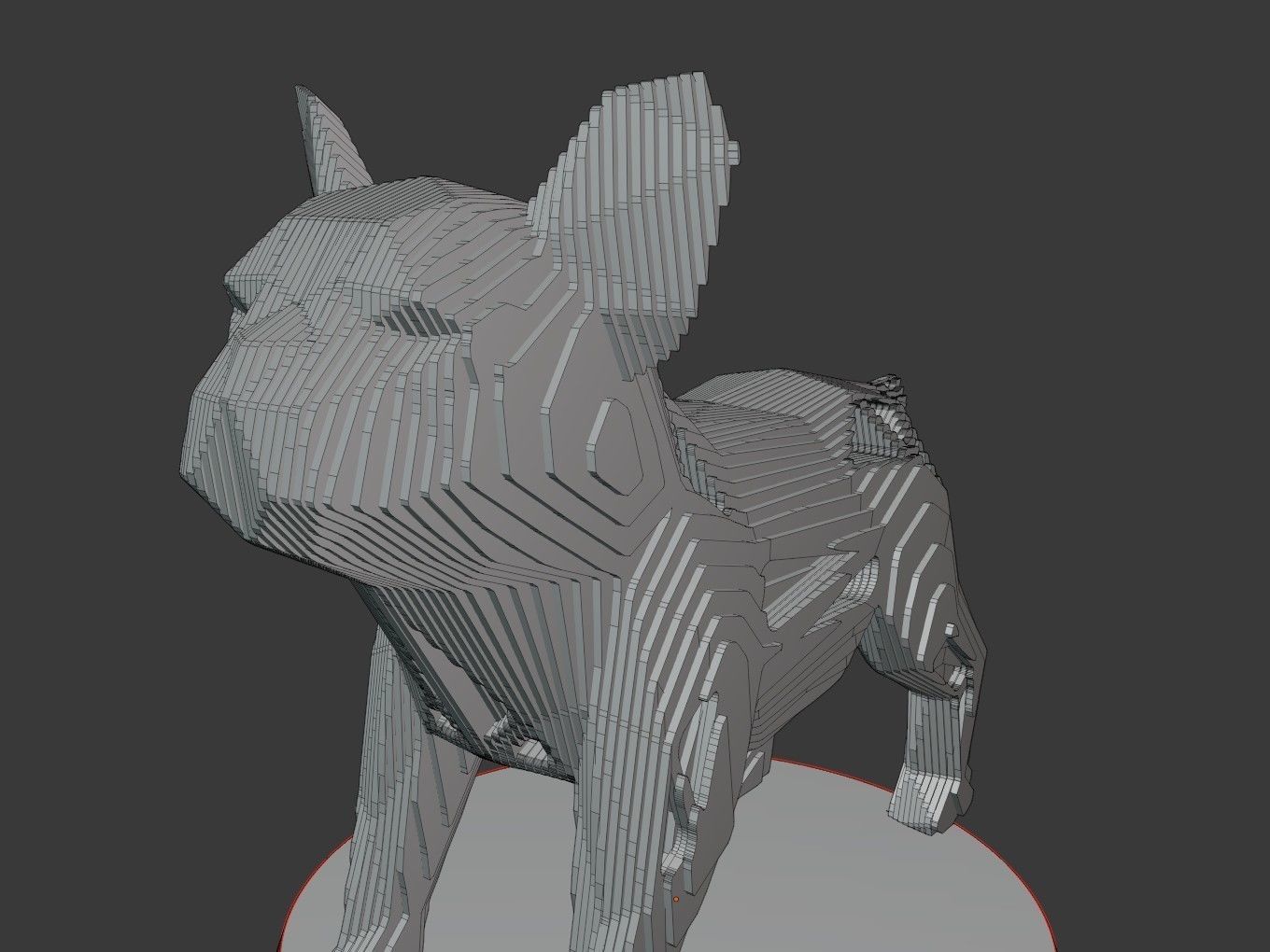 Parametric V Bulldog Puppy Low-poly 3D model_7