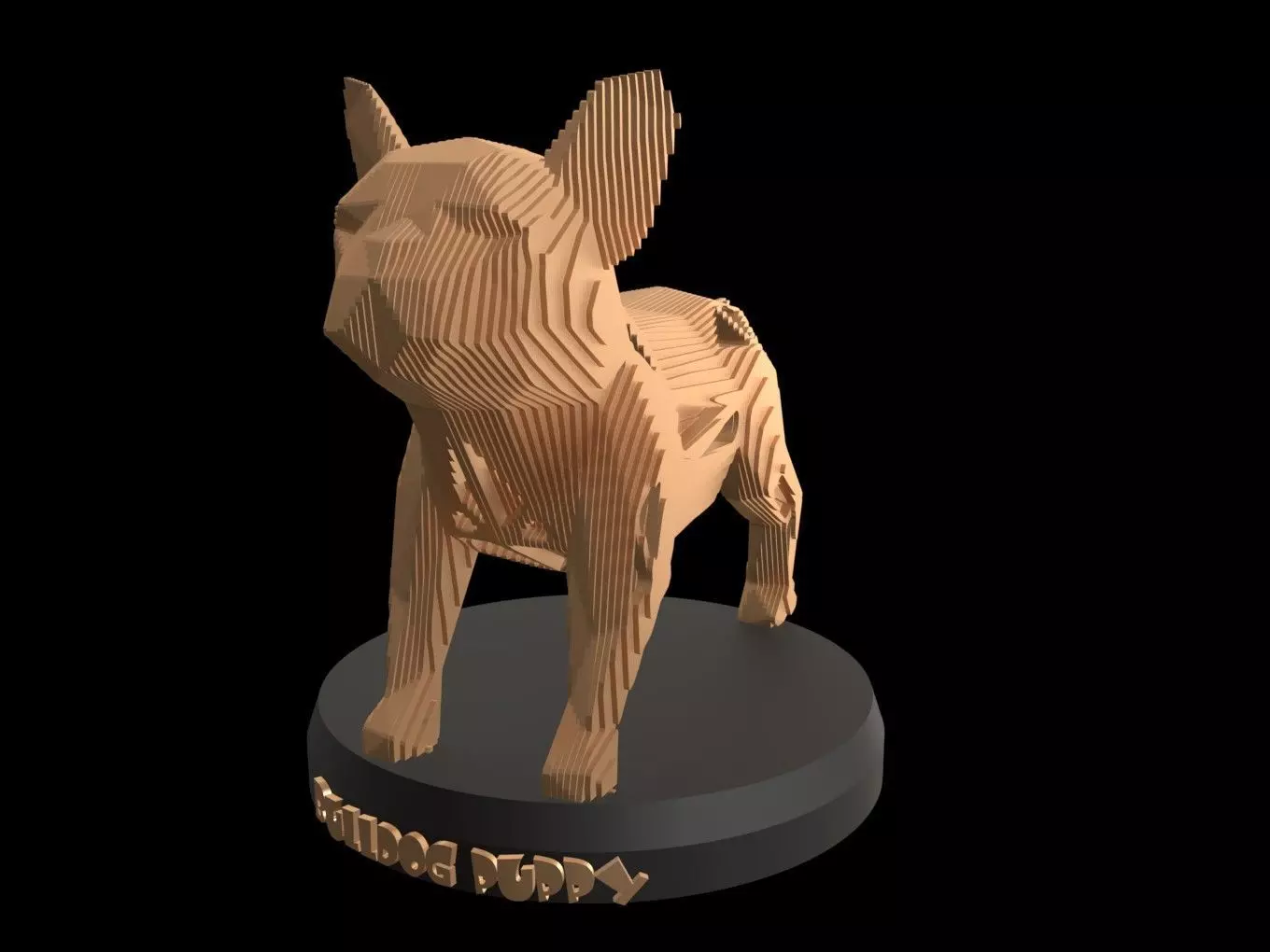 Parametric V Bulldog Puppy Low-poly 3D model_0