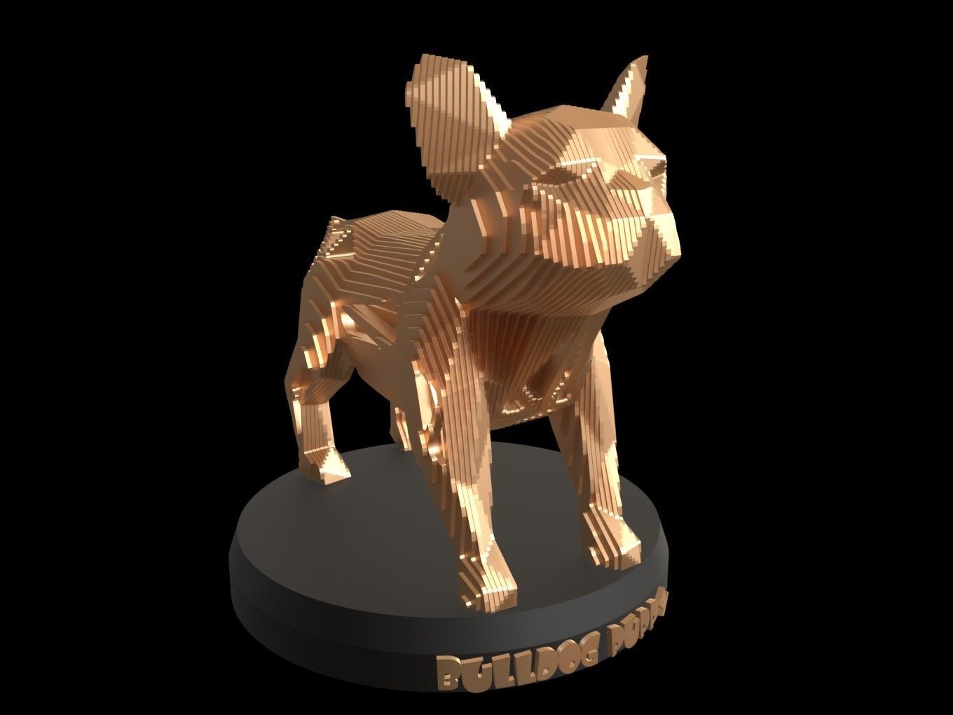 Parametric V Bulldog Puppy Low-poly 3D model_5