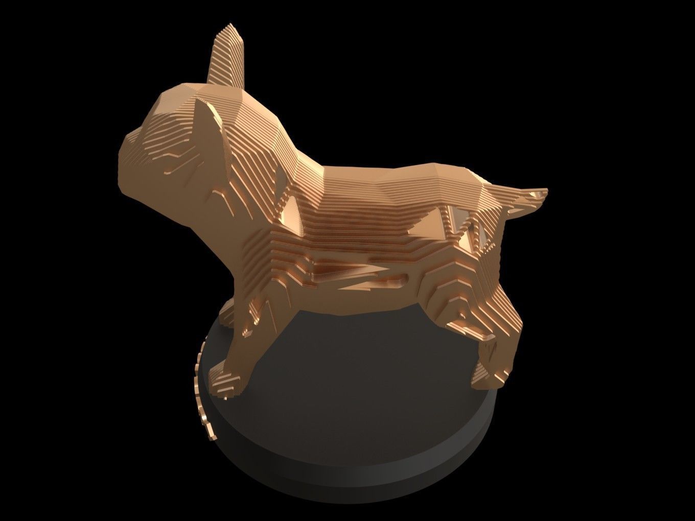 Parametric V Bulldog Puppy Low-poly 3D model_1