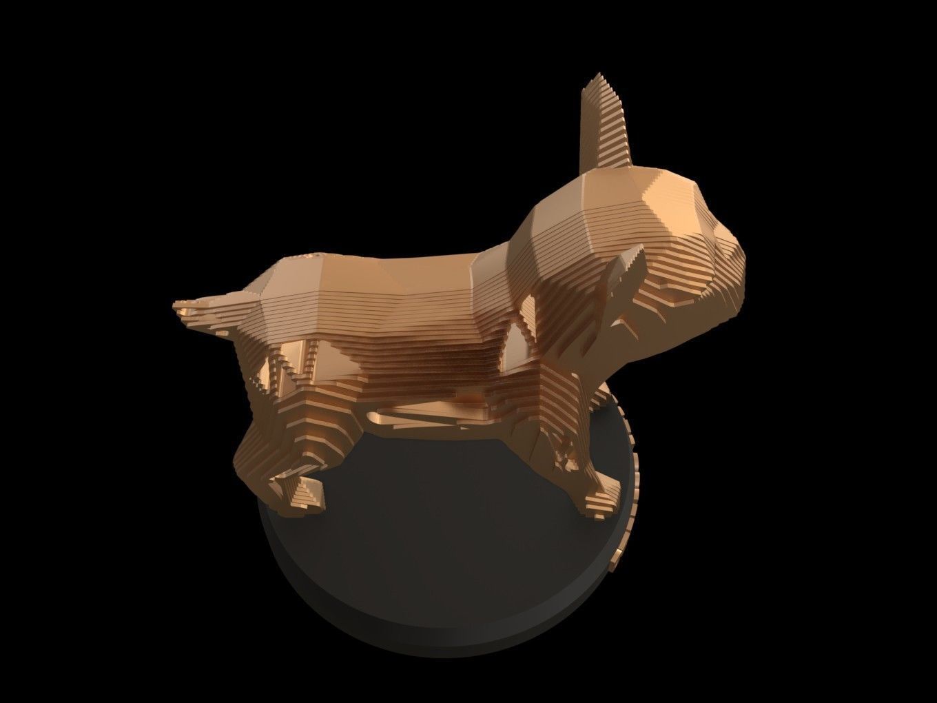 Parametric V Bulldog Puppy Low-poly 3D model_4