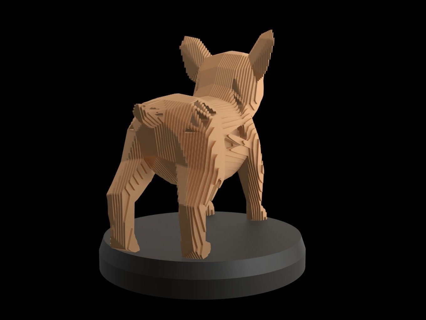 Parametric V Bulldog Puppy Low-poly 3D model_3