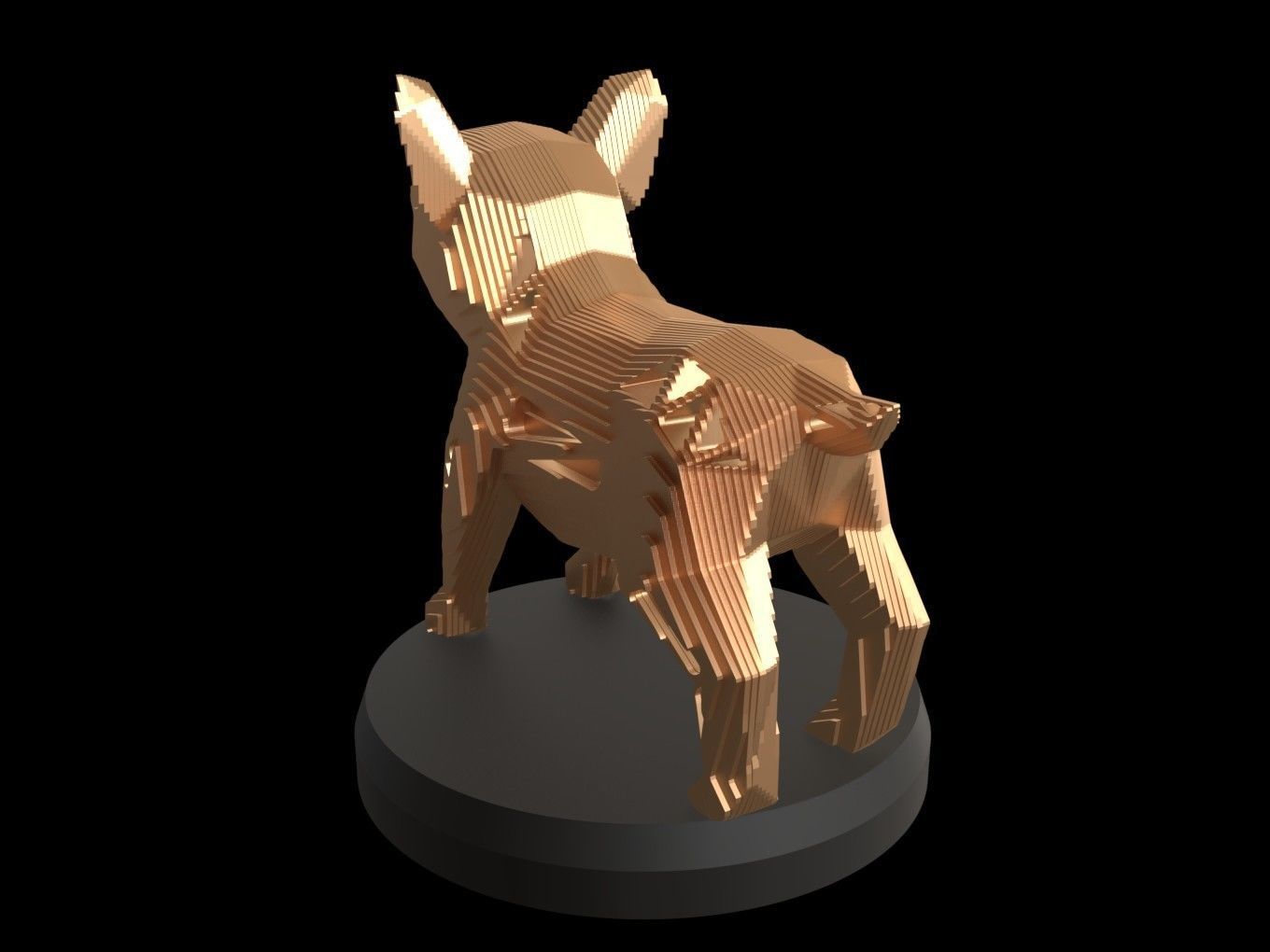 Parametric V Bulldog Puppy Low-poly 3D model_2