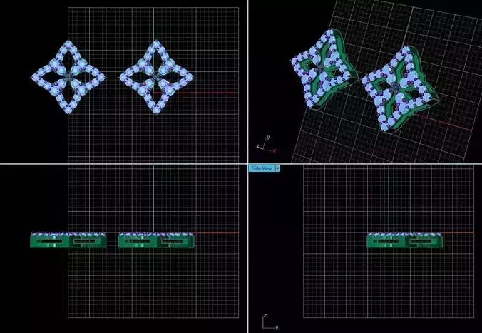  Earring model jewelry Diamond design  3D print model  jewelry