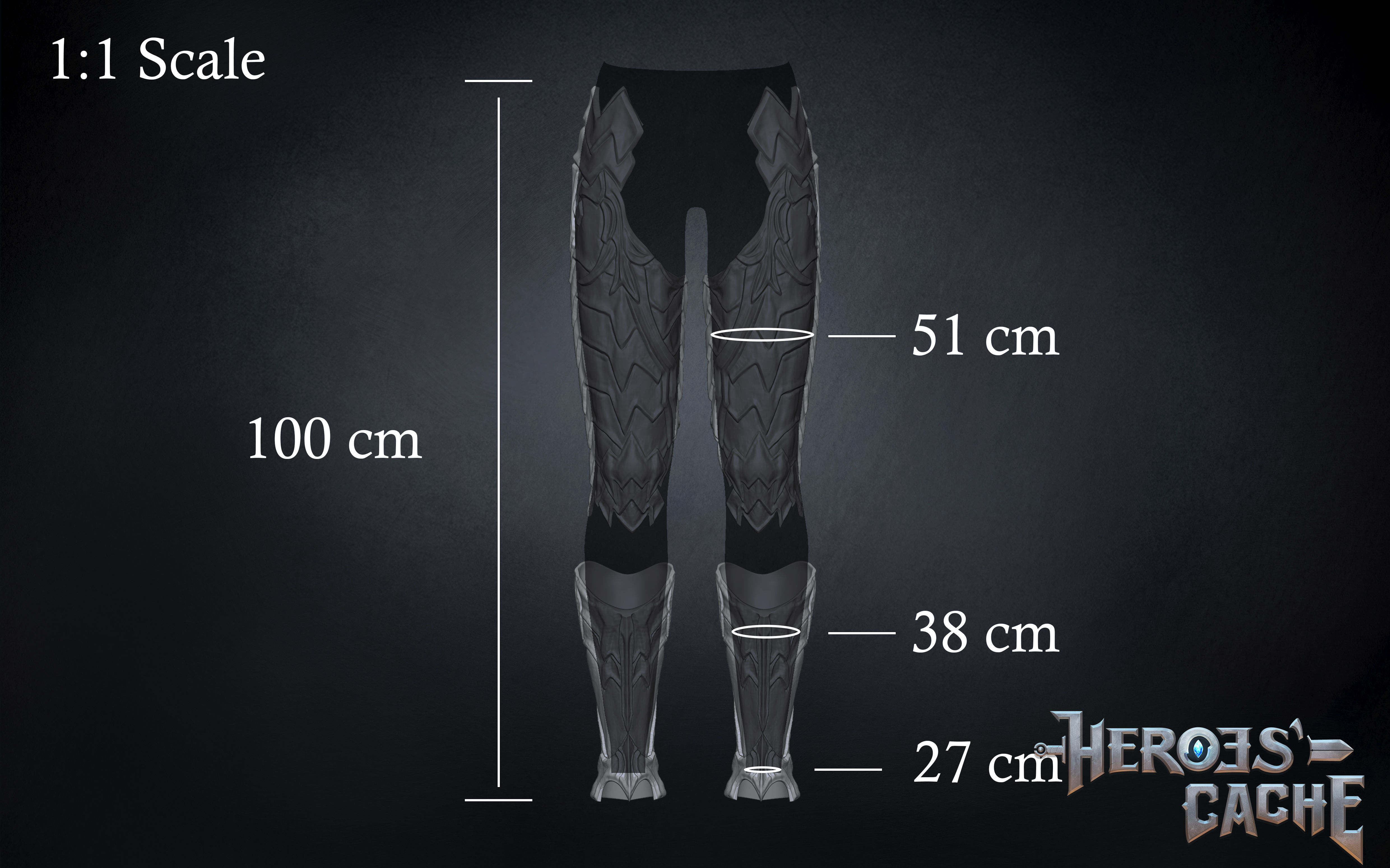 Final Fantasy XIV - Dark Knight Chaos Armor - Leg parts 3D print model_4