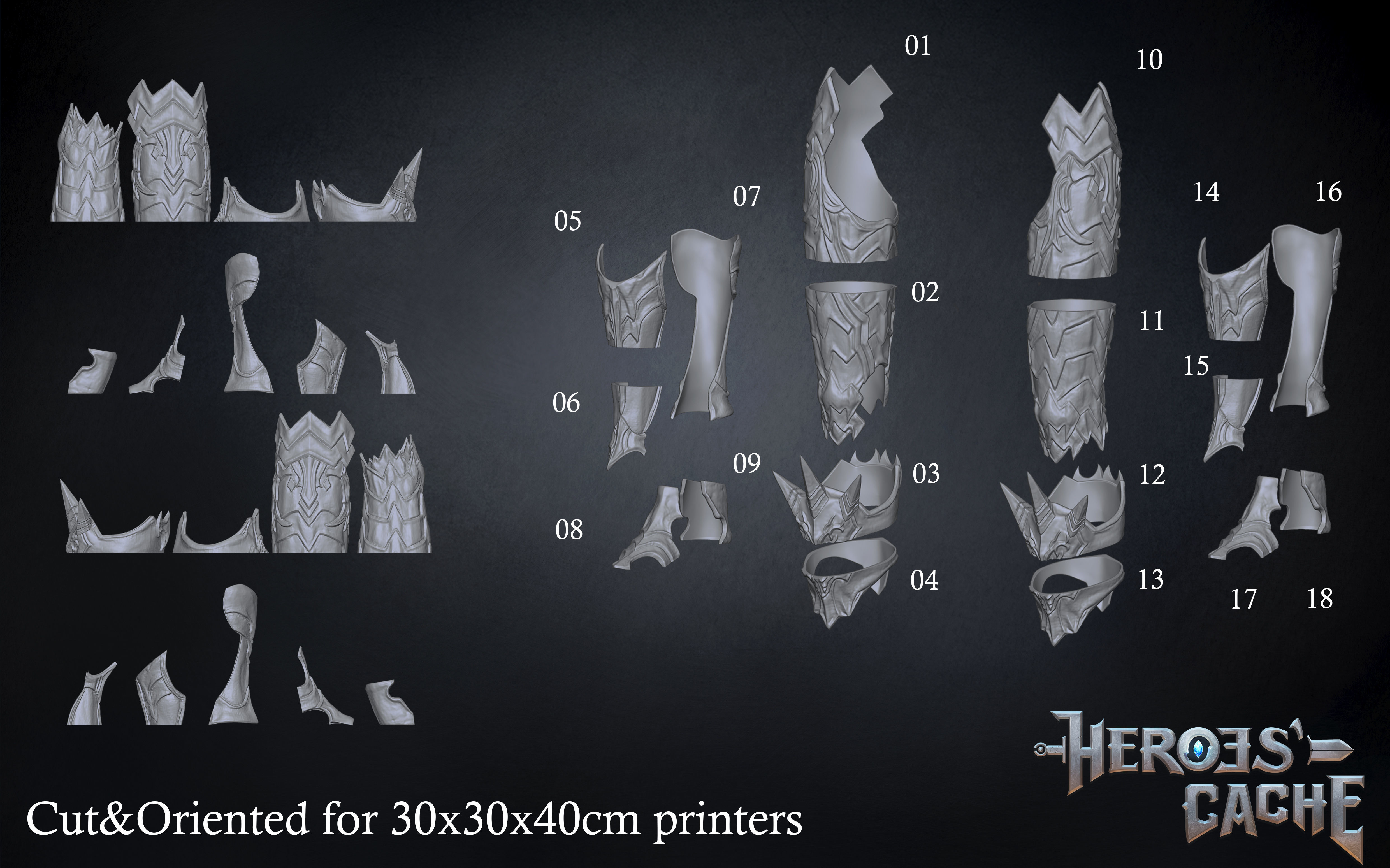 Final Fantasy XIV - Dark Knight Chaos Armor - Leg parts 3D print model_3