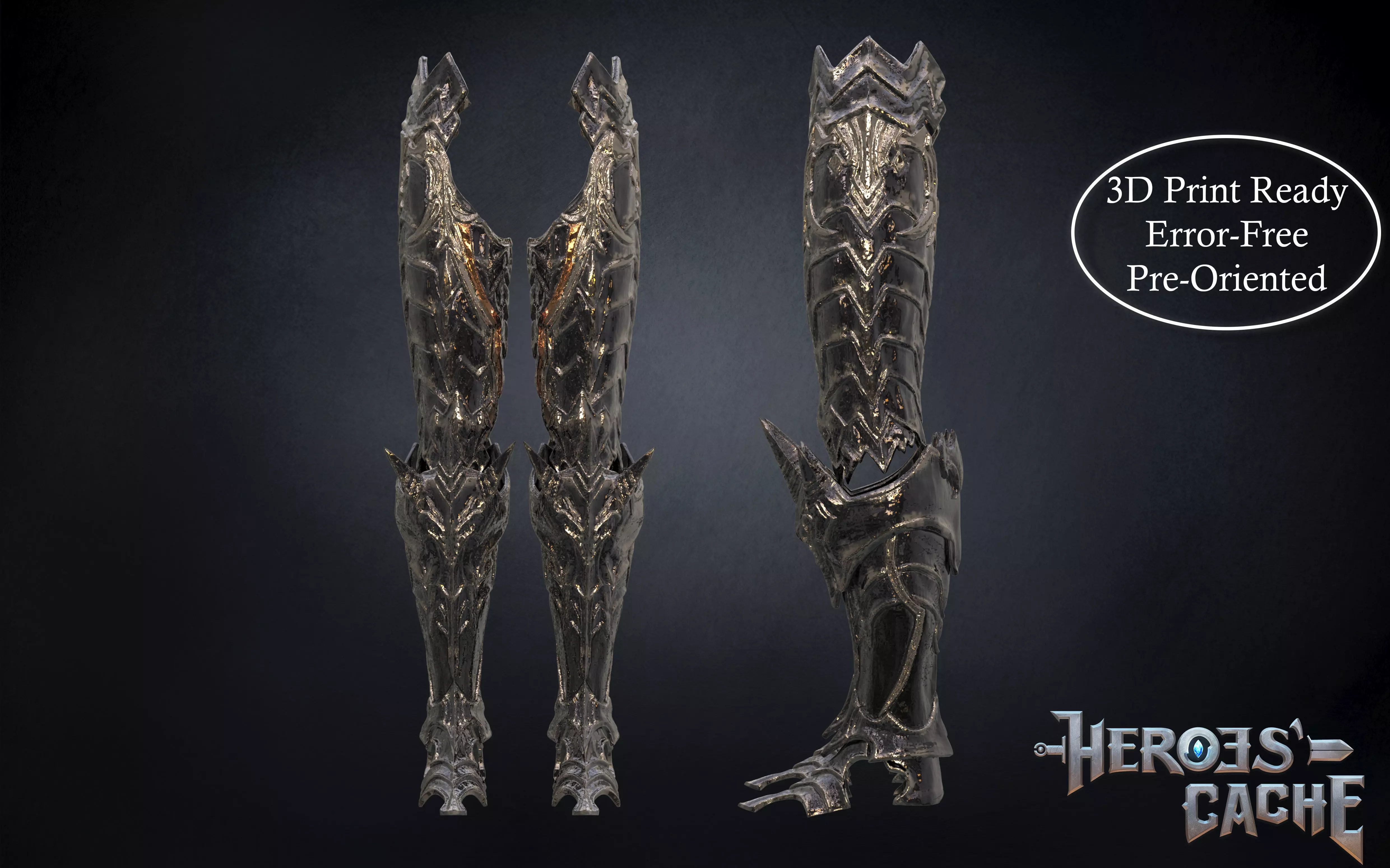 Final Fantasy XIV - Dark Knight Chaos Armor - Leg parts 3D print model_0