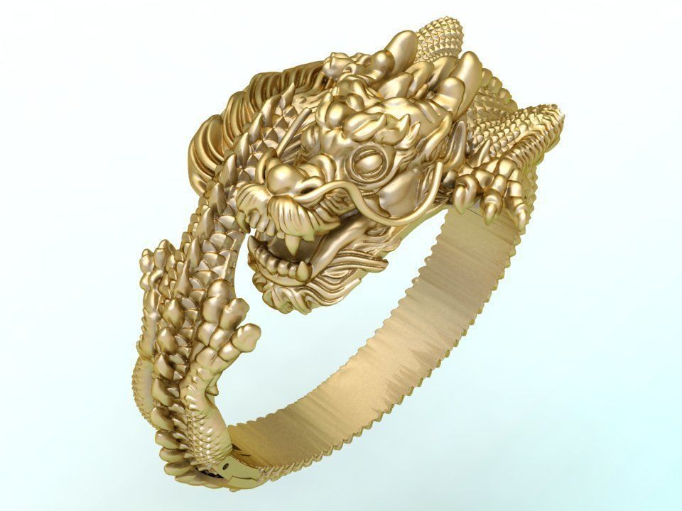 Dragon bracelet - Dragon mens bracelet - N924003 3D print model