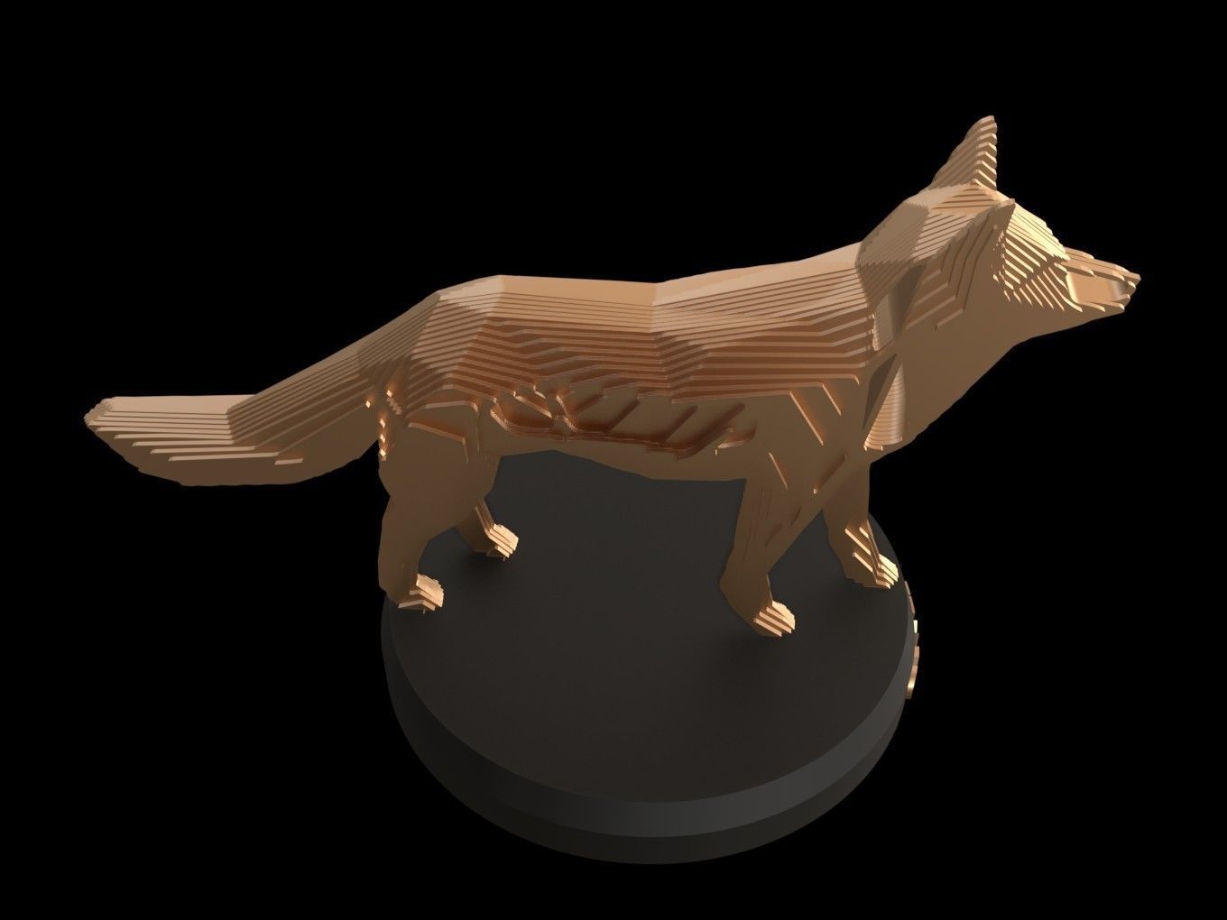 Parametric V Fox Low-poly 3D model_4