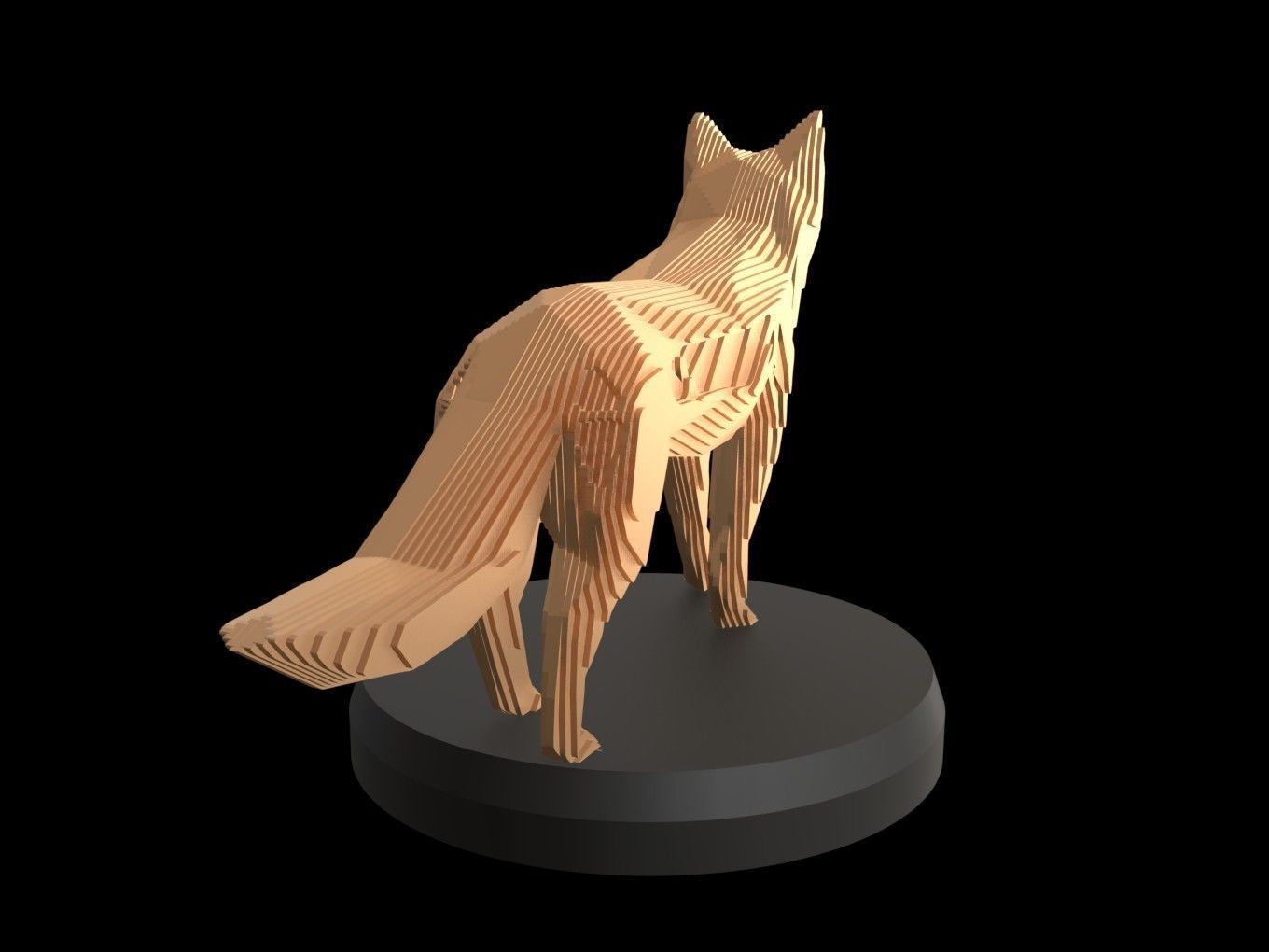 Parametric V Fox Low-poly 3D model_3