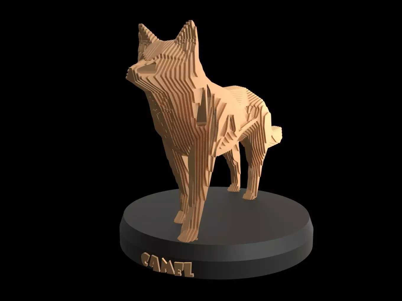 Parametric V Fox Low-poly 3D model_0