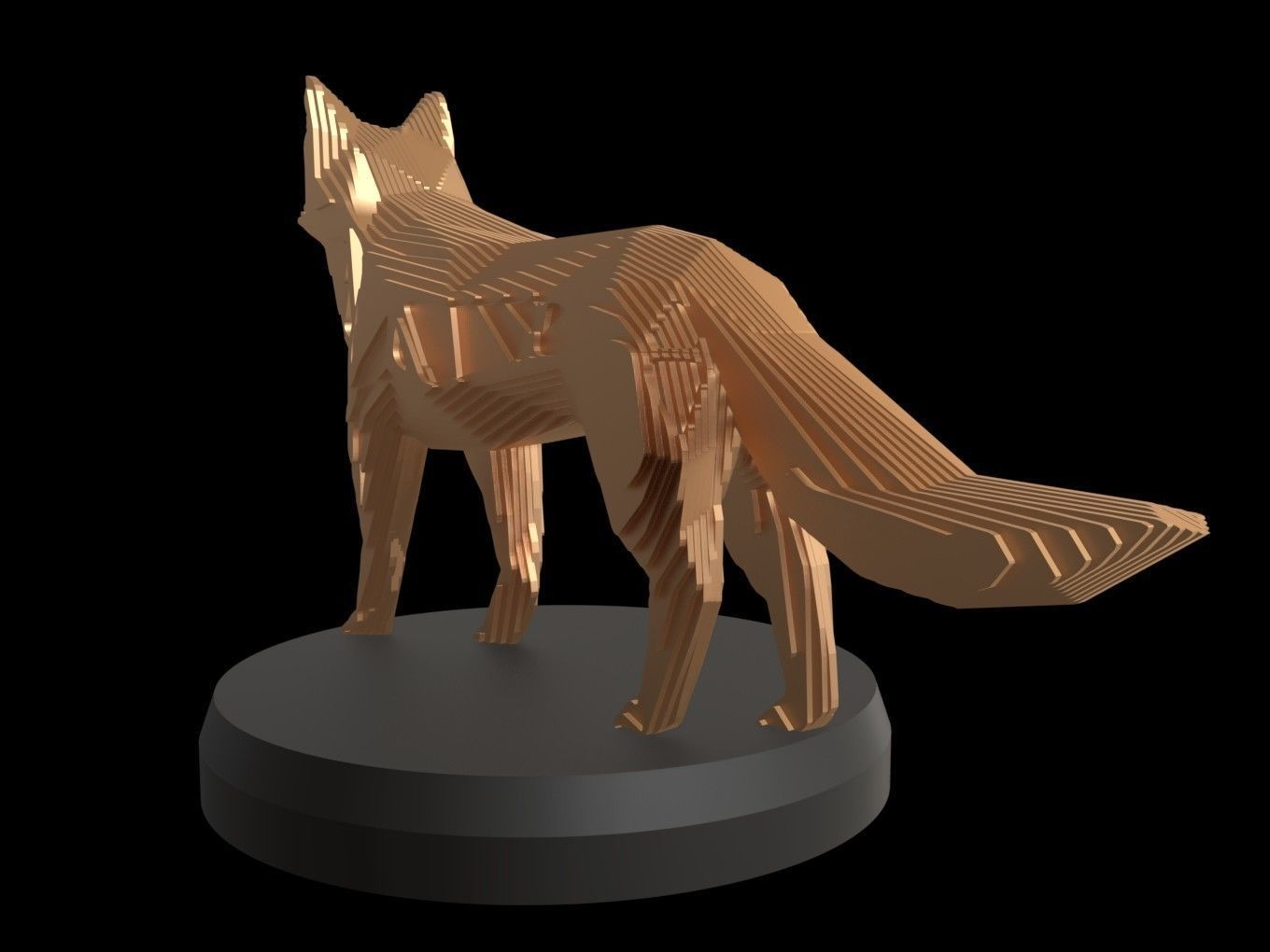Parametric V Fox Low-poly 3D model_2