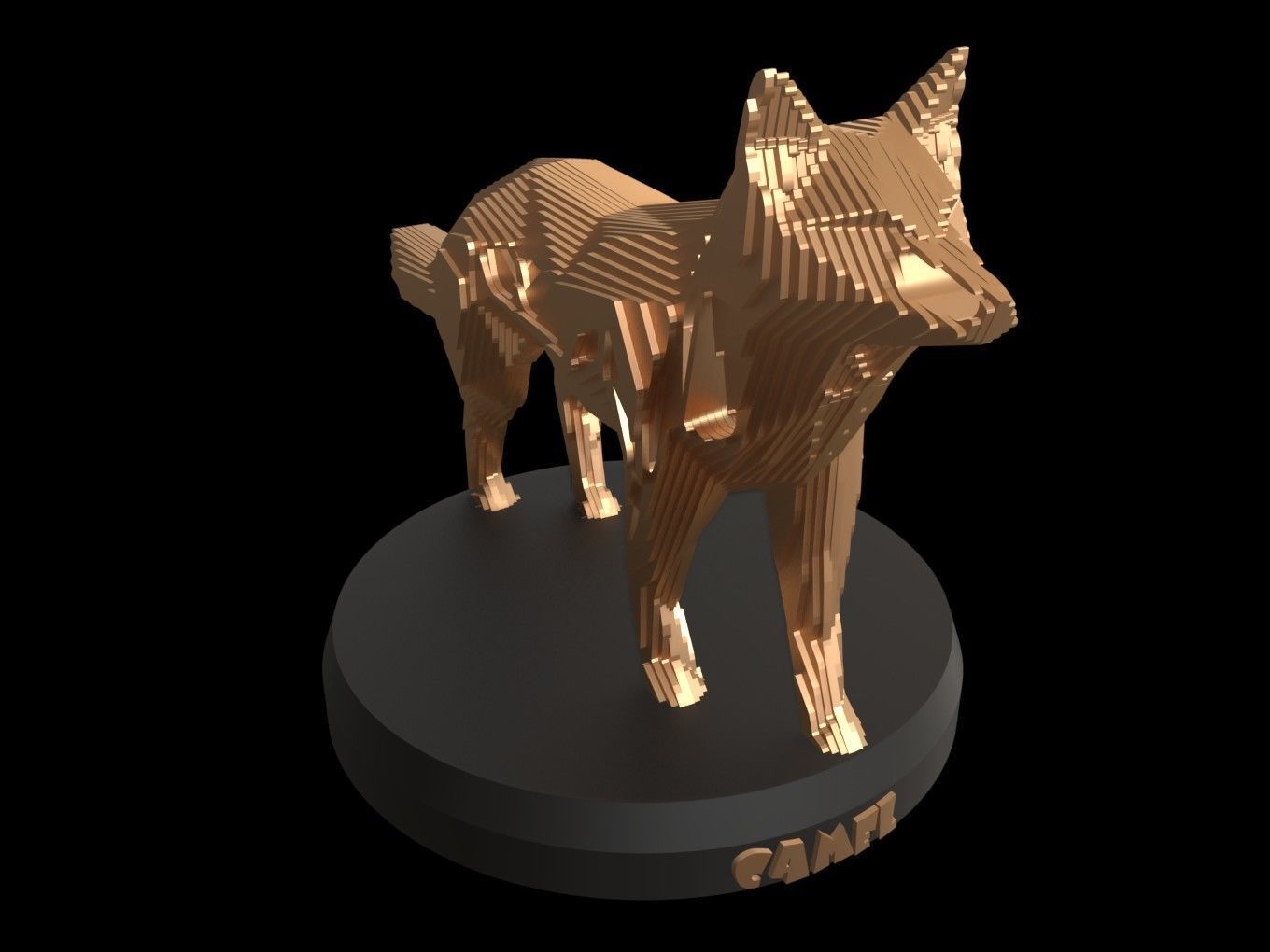 Parametric V Fox Low-poly 3D model_5