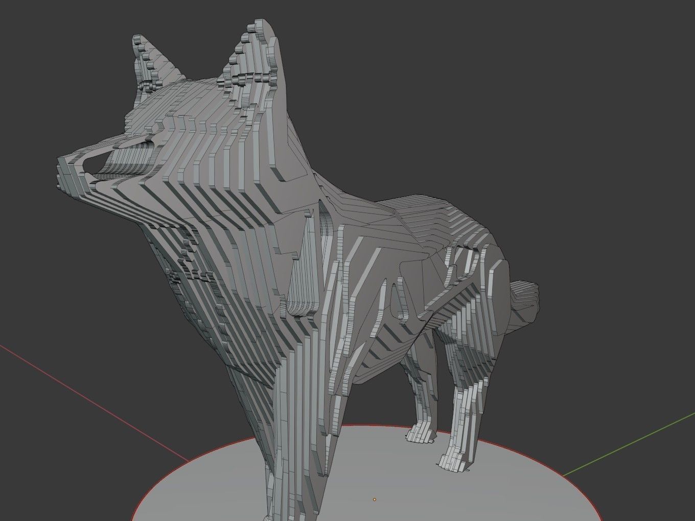Parametric V Fox Low-poly 3D model_7