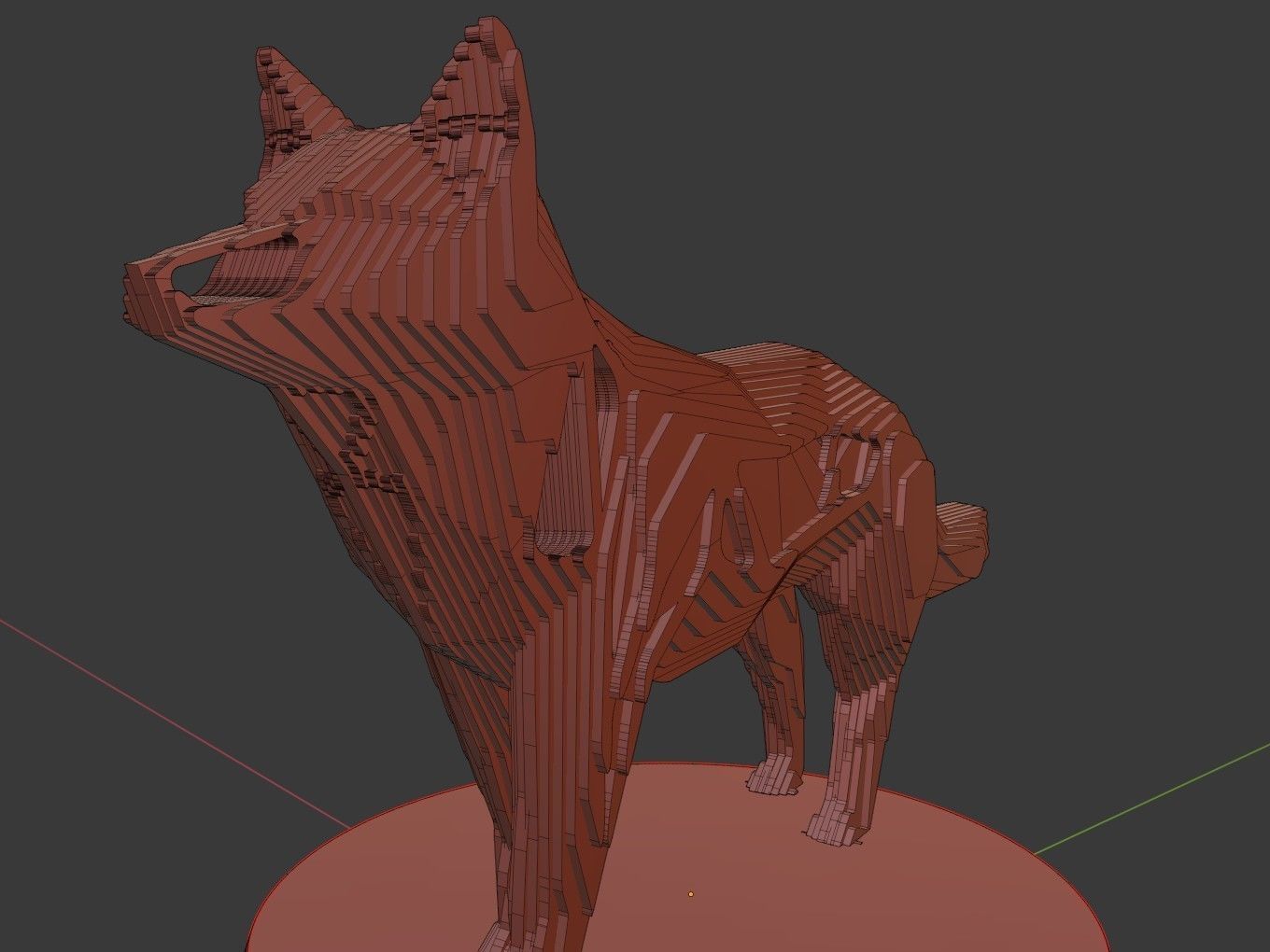 Parametric V Fox Low-poly 3D model_8