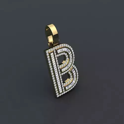 Initial Custom Pendent B 3D print model