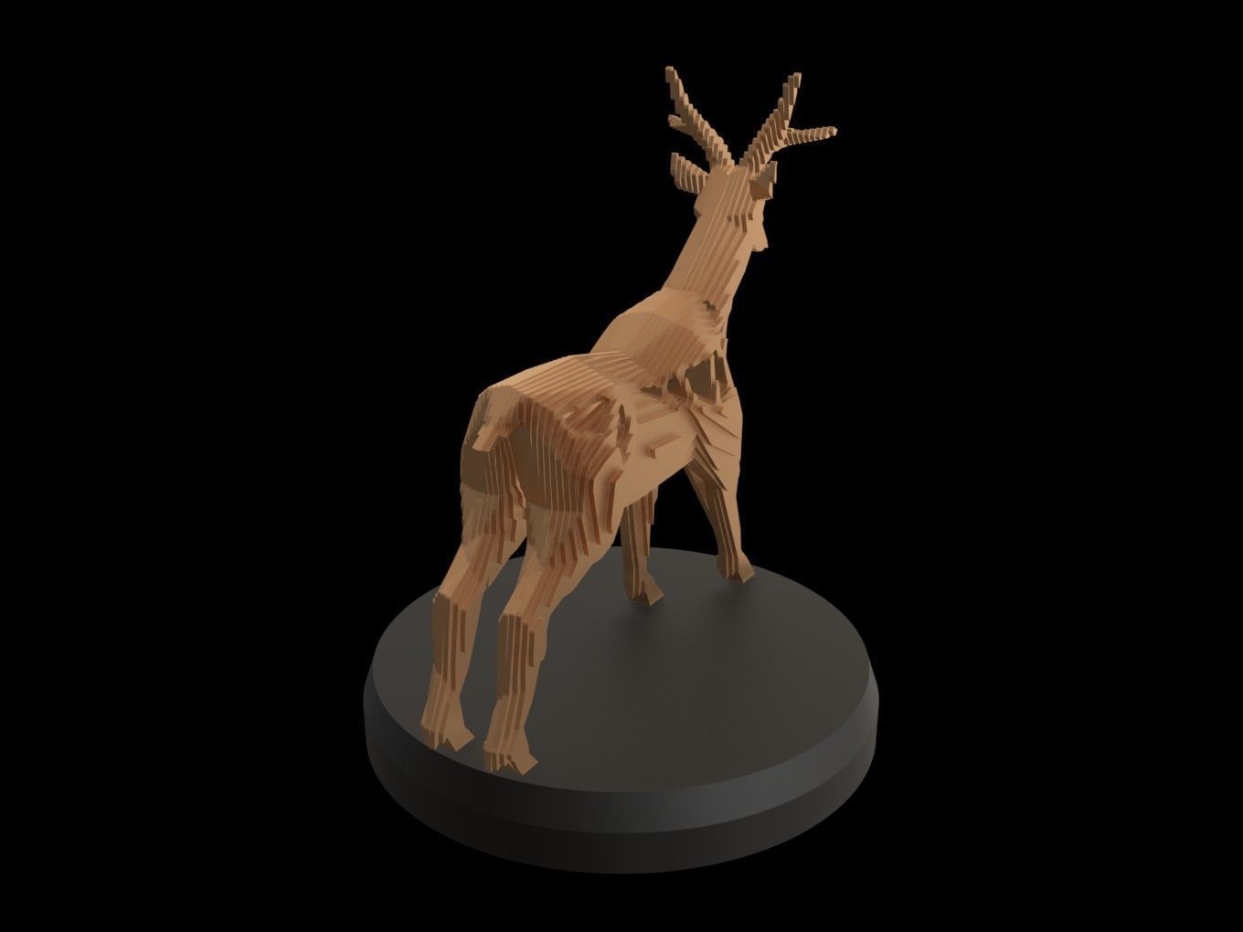 Parametric V Deer Low-poly 3D model_3