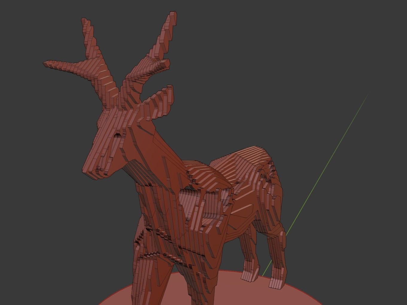 Parametric V Deer Low-poly 3D model_8