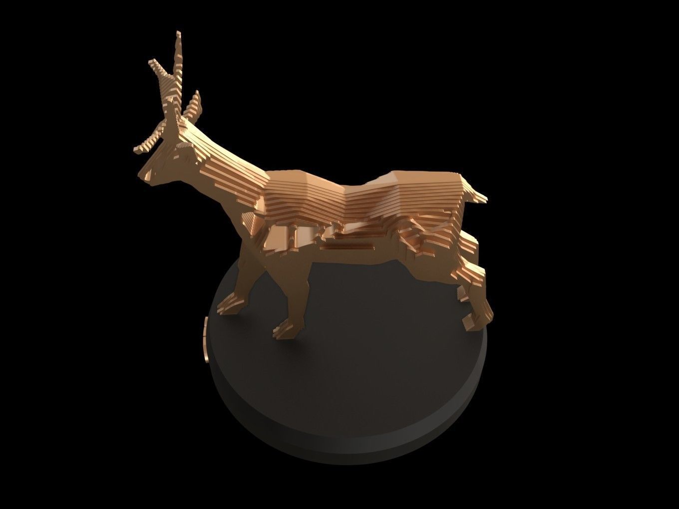 Parametric V Deer Low-poly 3D model_1