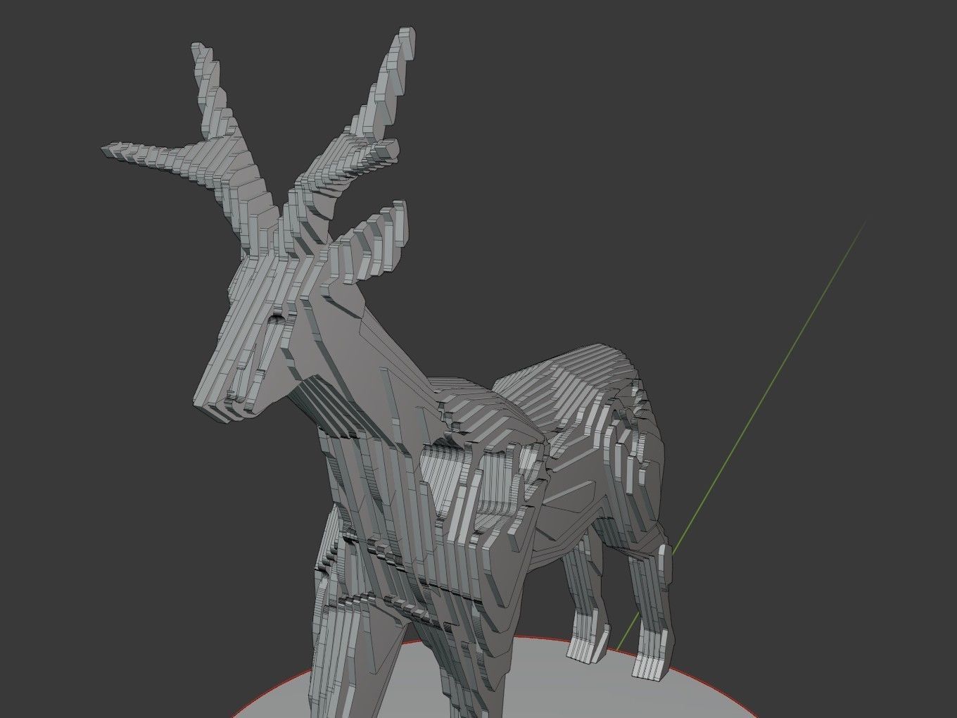 Parametric V Deer Low-poly 3D model_7