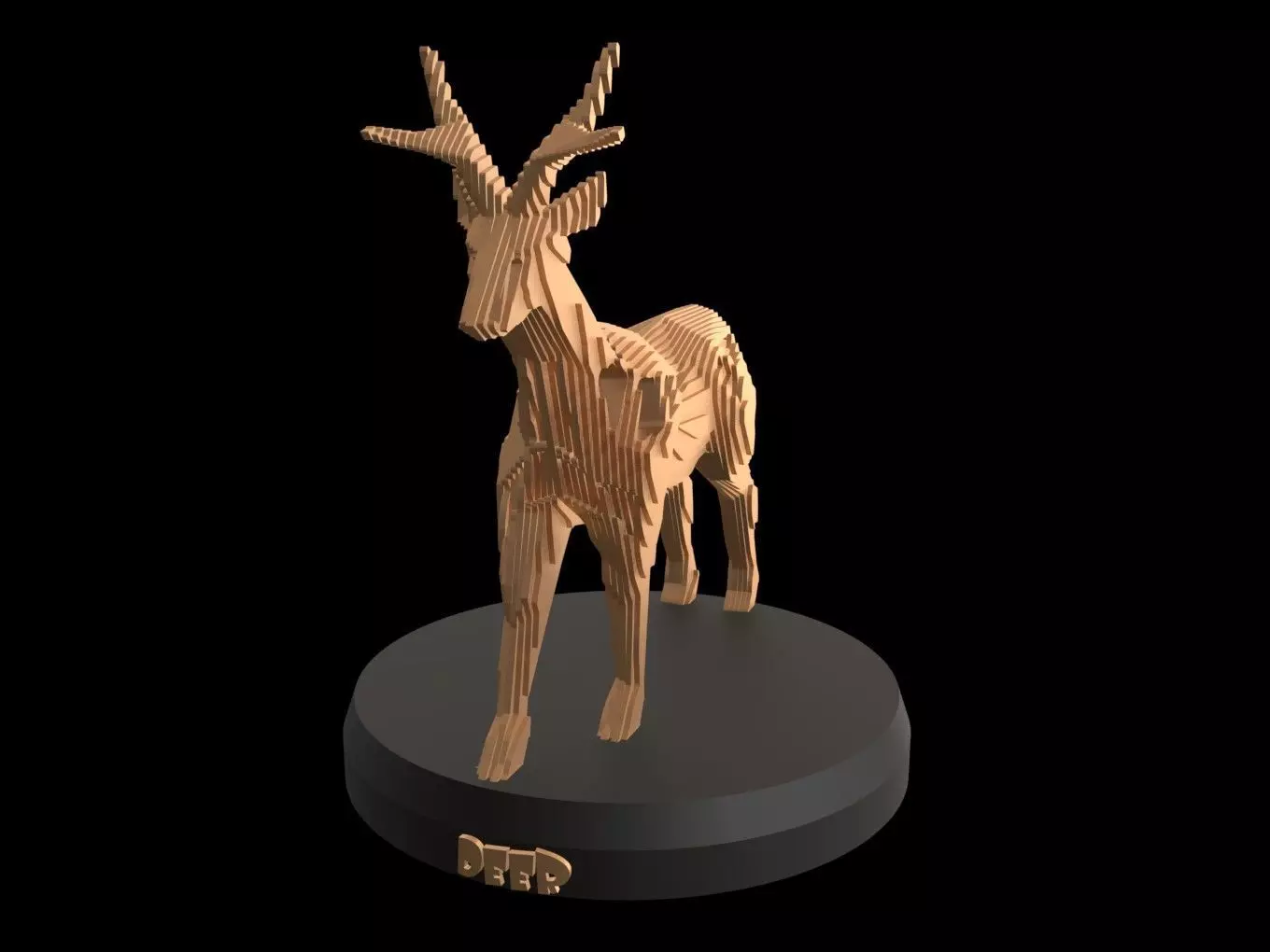 Parametric V Deer Low-poly 3D model_0