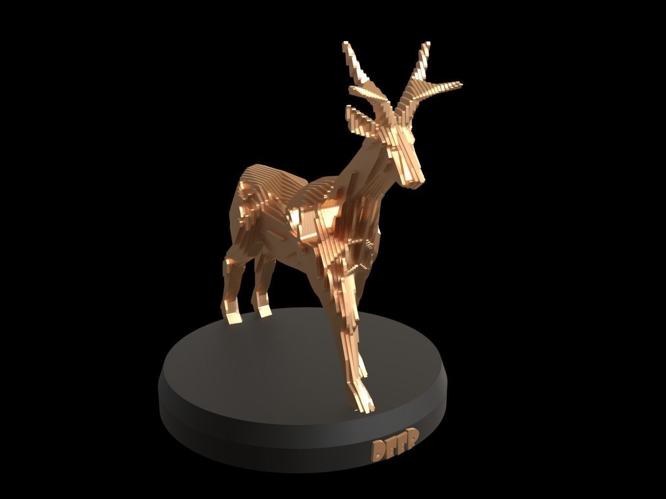 Parametric V Deer Low-poly 3D model_5