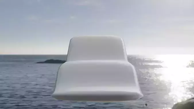 Loungechair plate on rock Low-poly 3D model