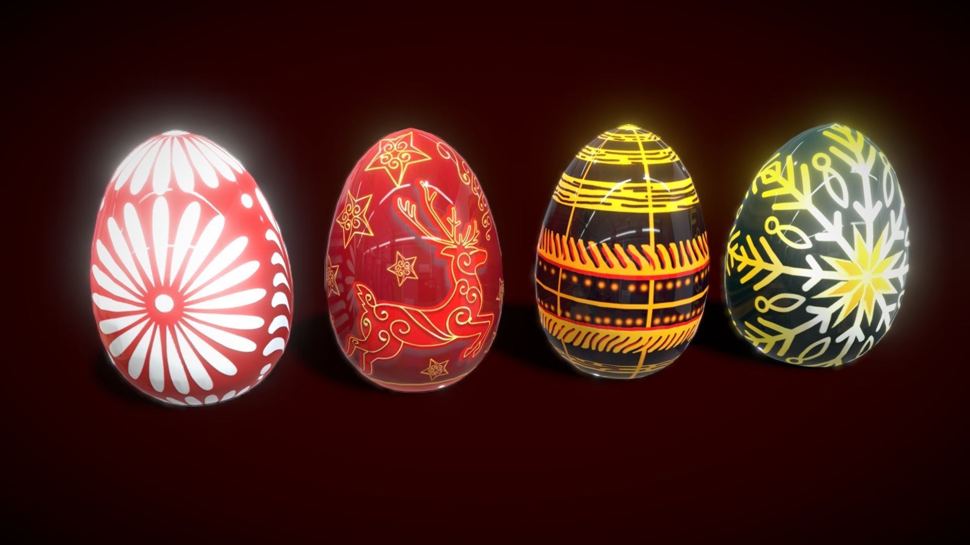 Colections Eggs 2 Low-poly 3D model_21