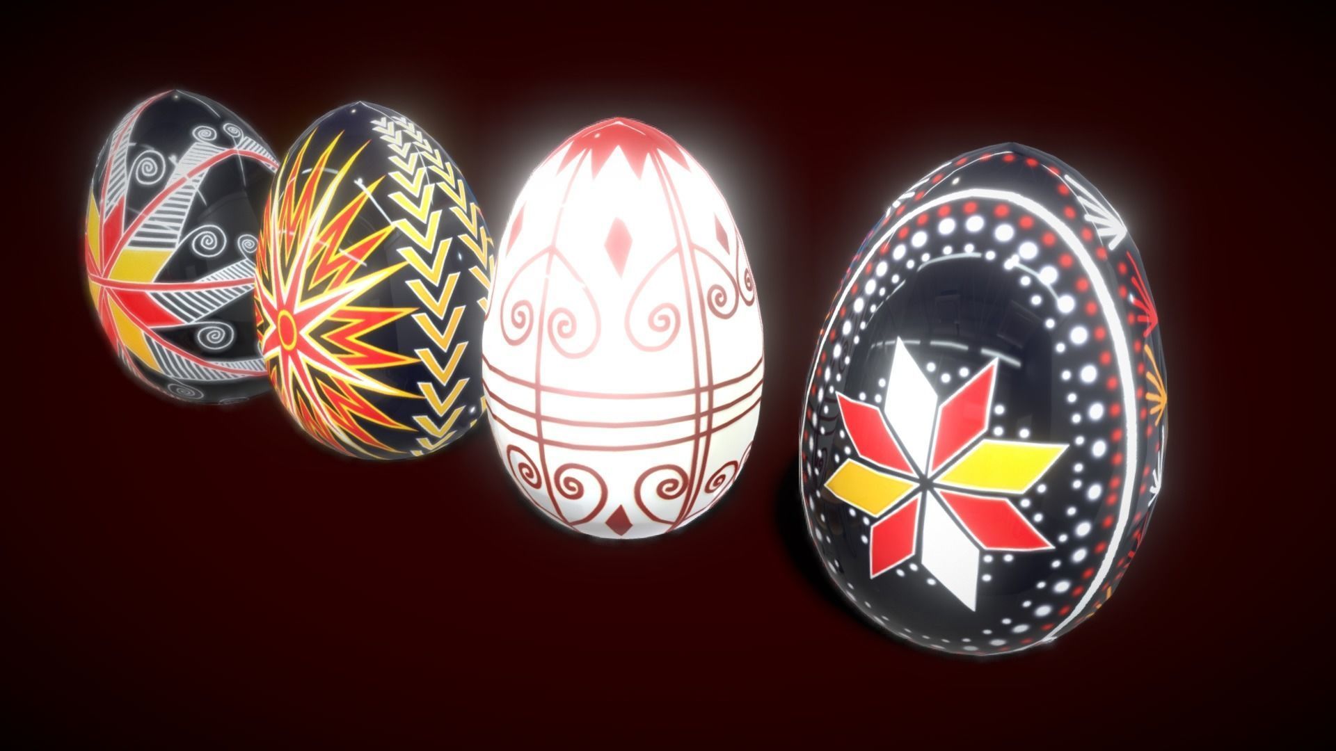 Colections Eggs 2 Low-poly 3D model_5