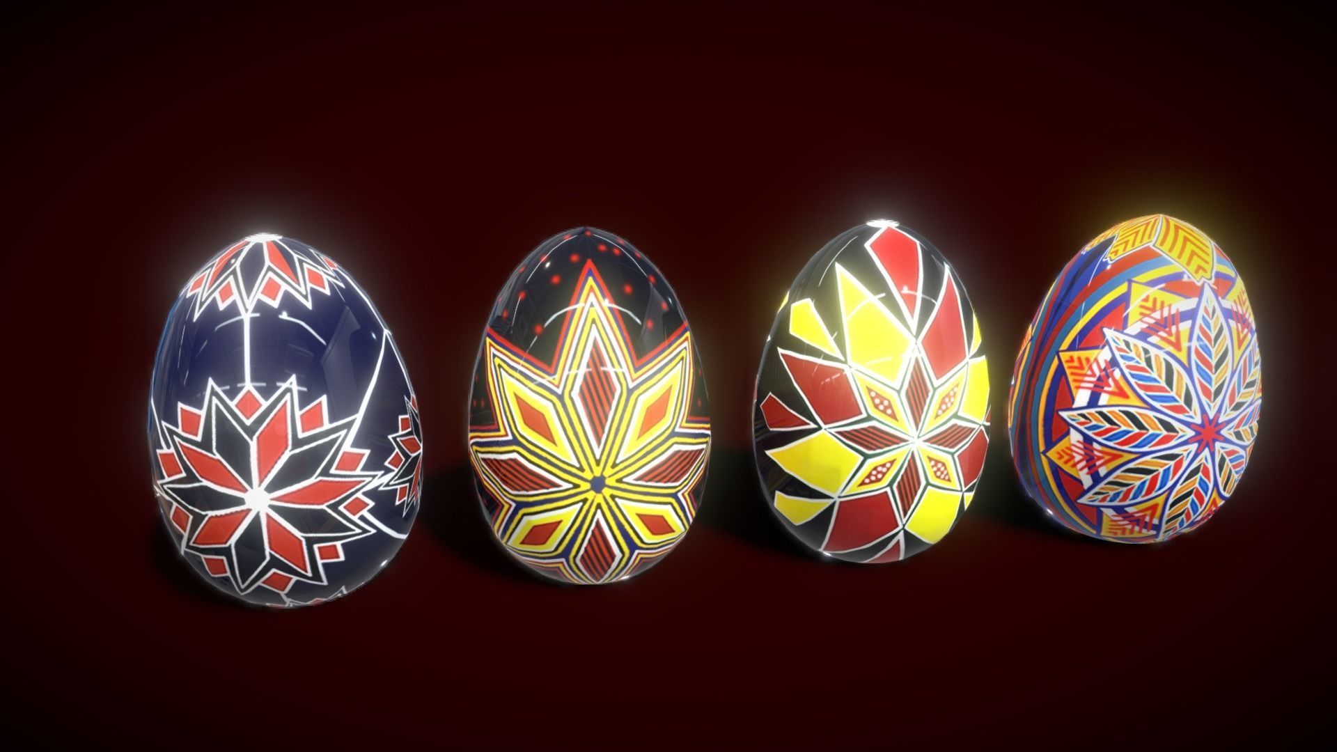 Colections Eggs 2 Low-poly 3D model_11