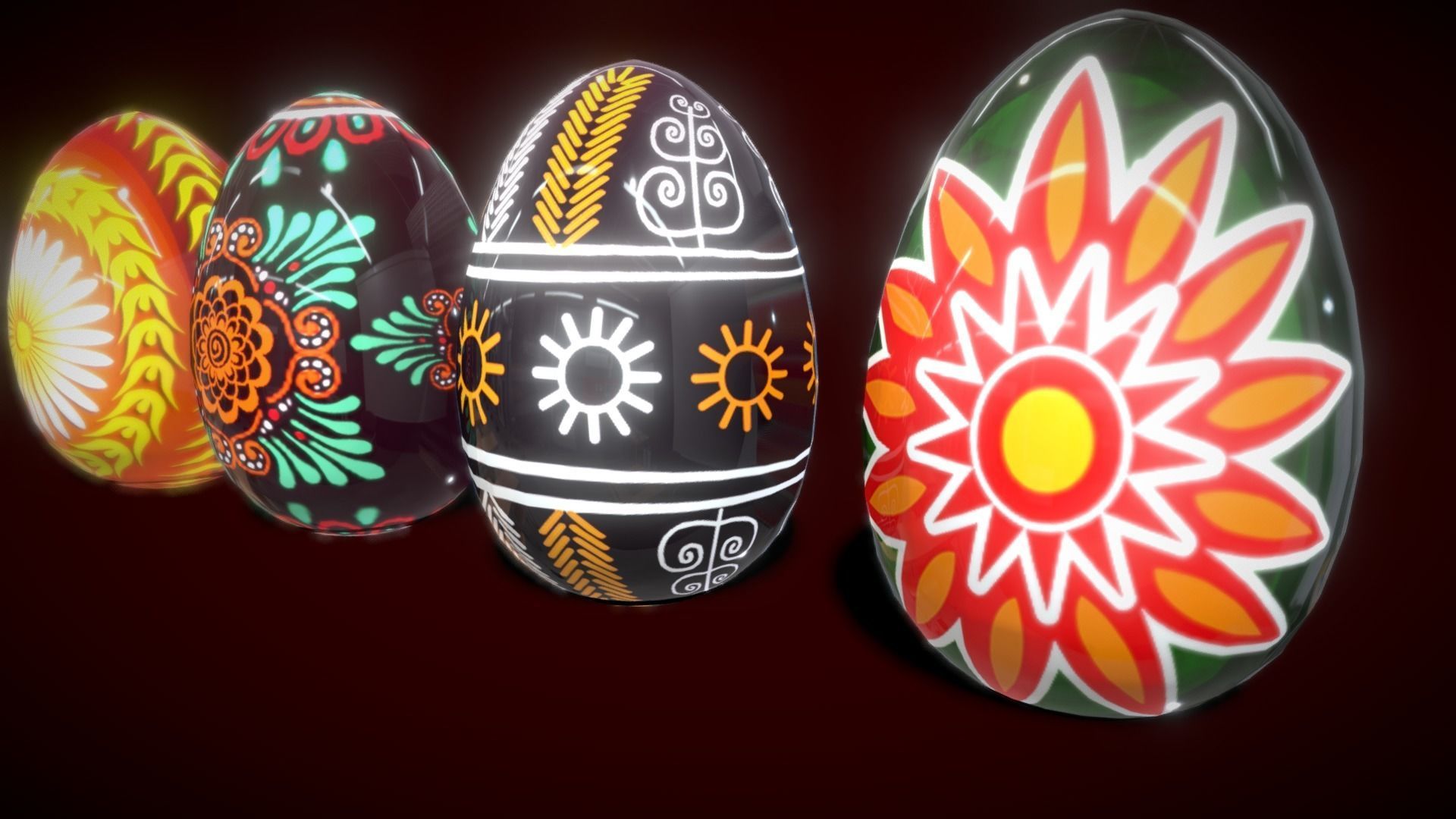 Colections Eggs 2 Low-poly 3D model_18