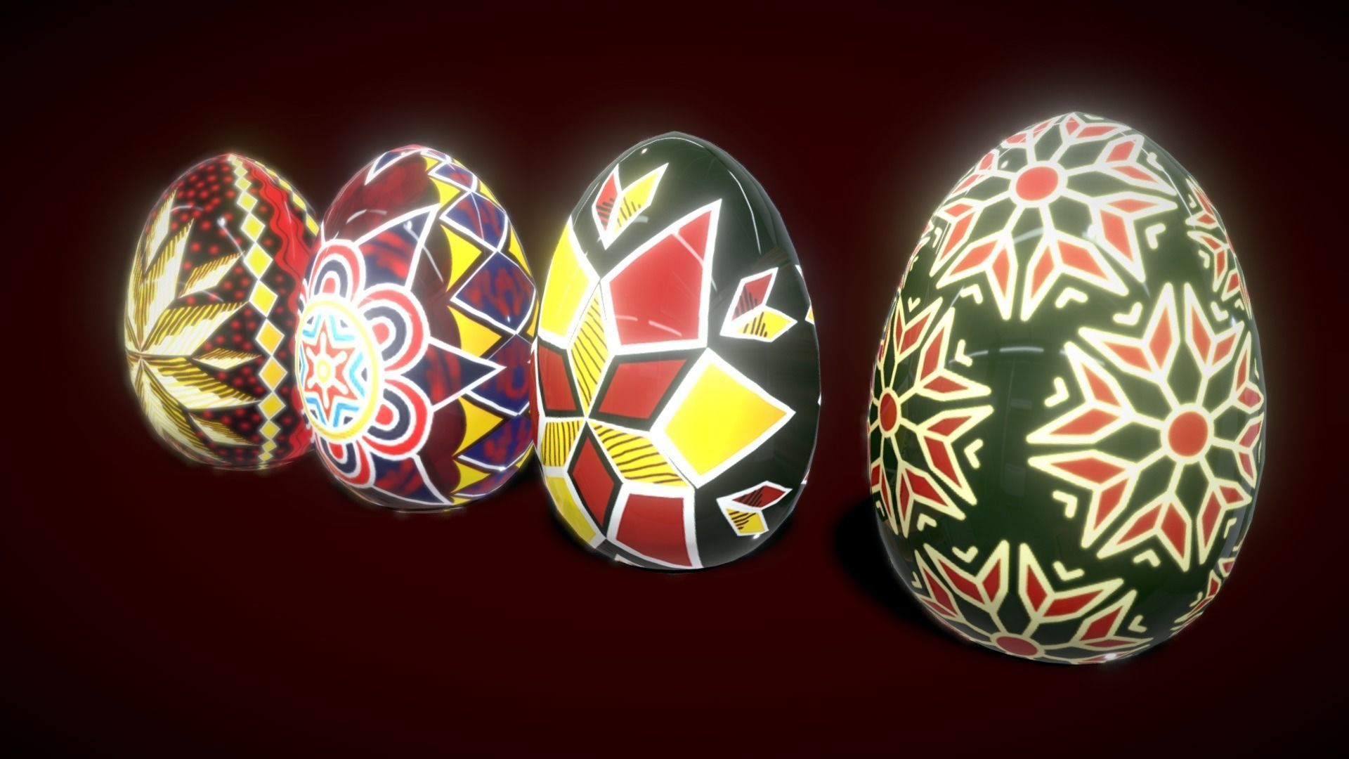 Colections Eggs 2 Low-poly 3D model_12