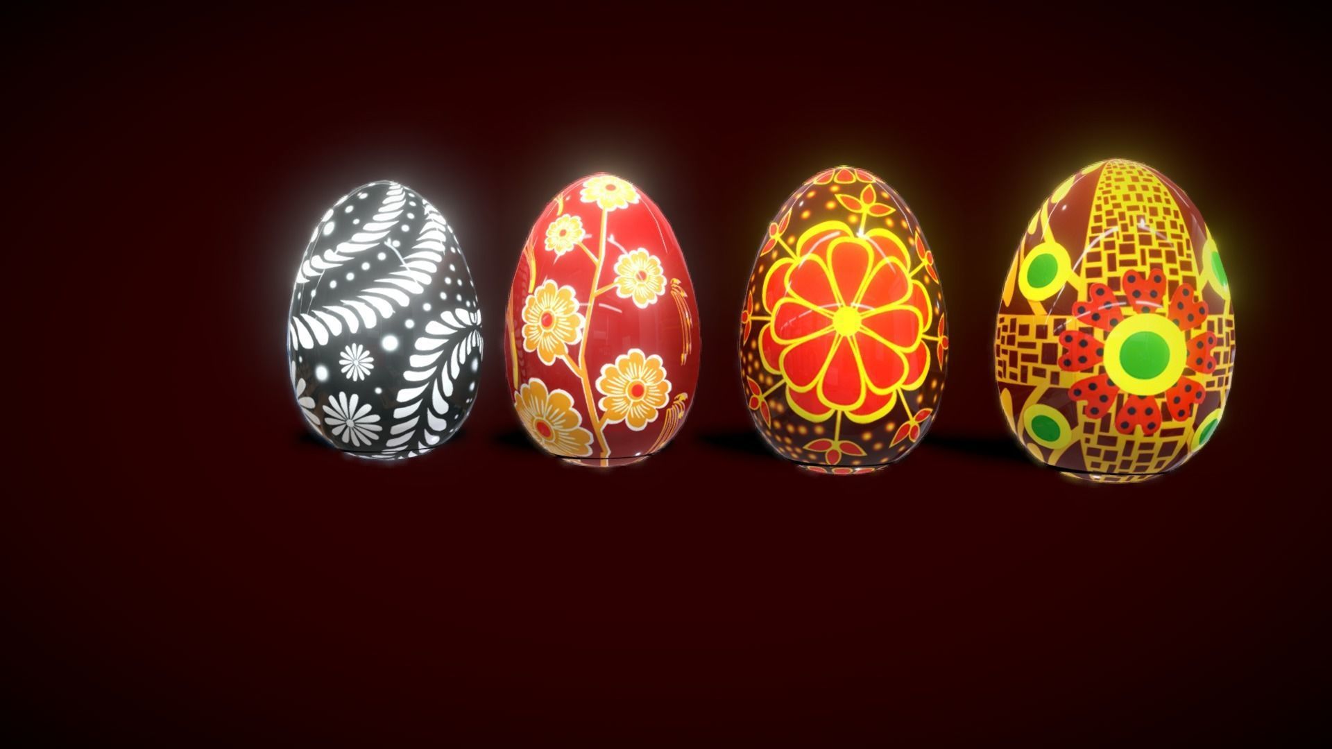 Colections Eggs 2 Low-poly 3D model_17