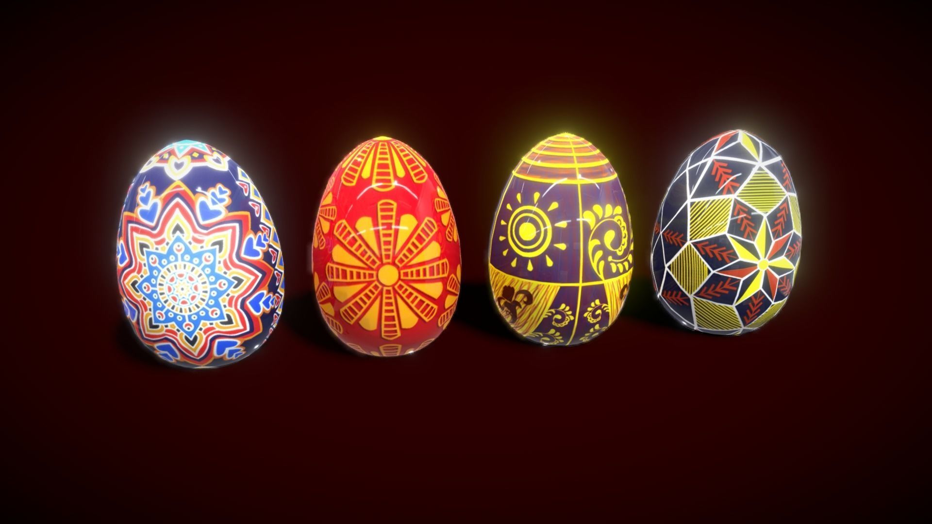Colections Eggs 2 Low-poly 3D model_14