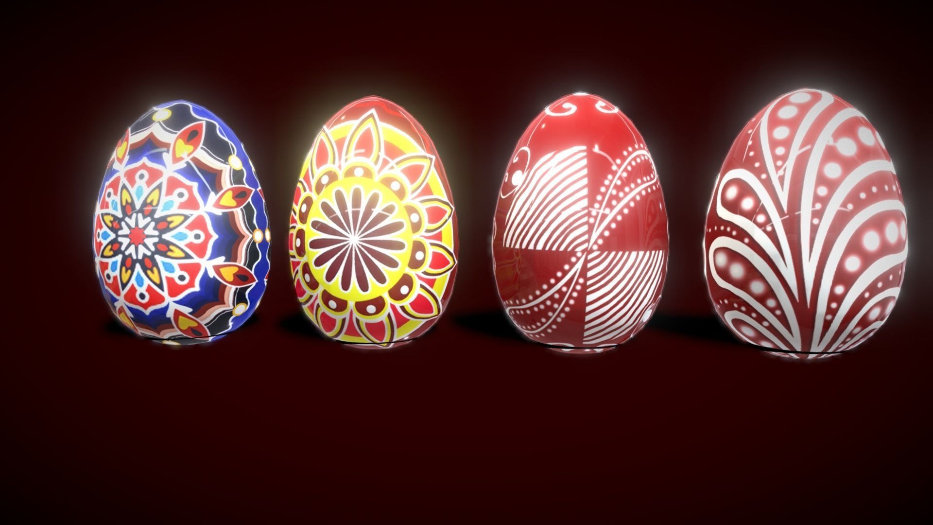 Colections Eggs 2 Low-poly 3D model_10